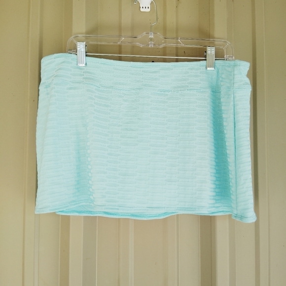 New Without Tags Women's Seafoam Mint Green Swim Skirt Bikini Bottoms Size 14 - Picture 2 of 6